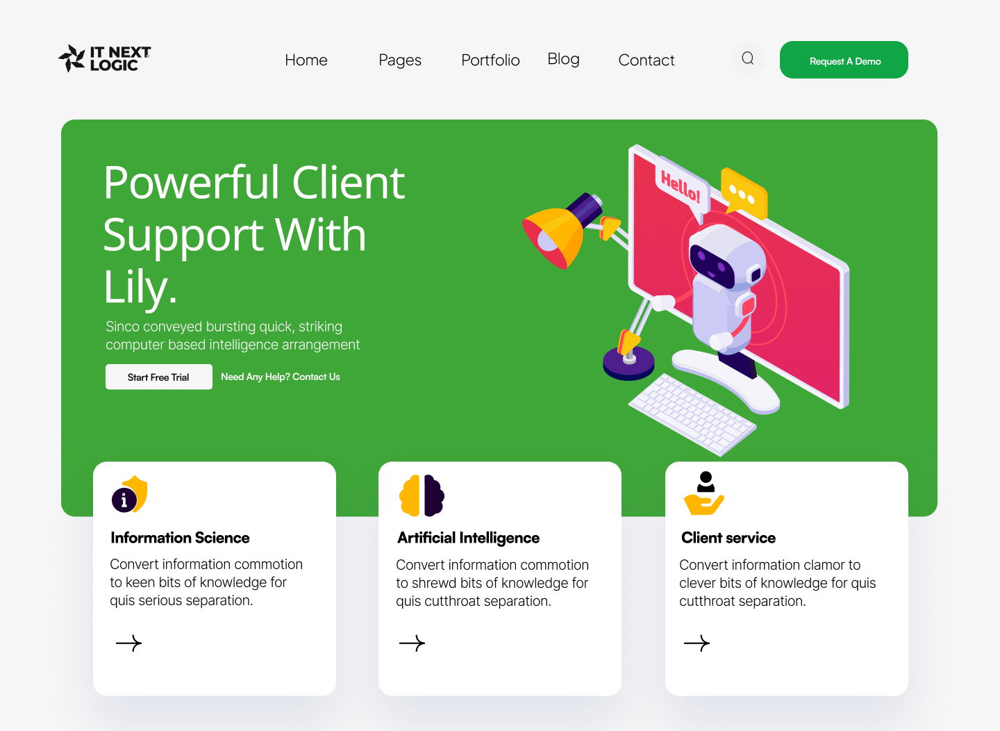 Powerful Client Support Landing Page